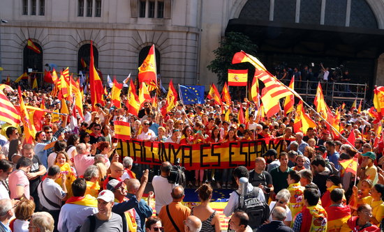 Protesters calling for Spain to remain unified in October 2017